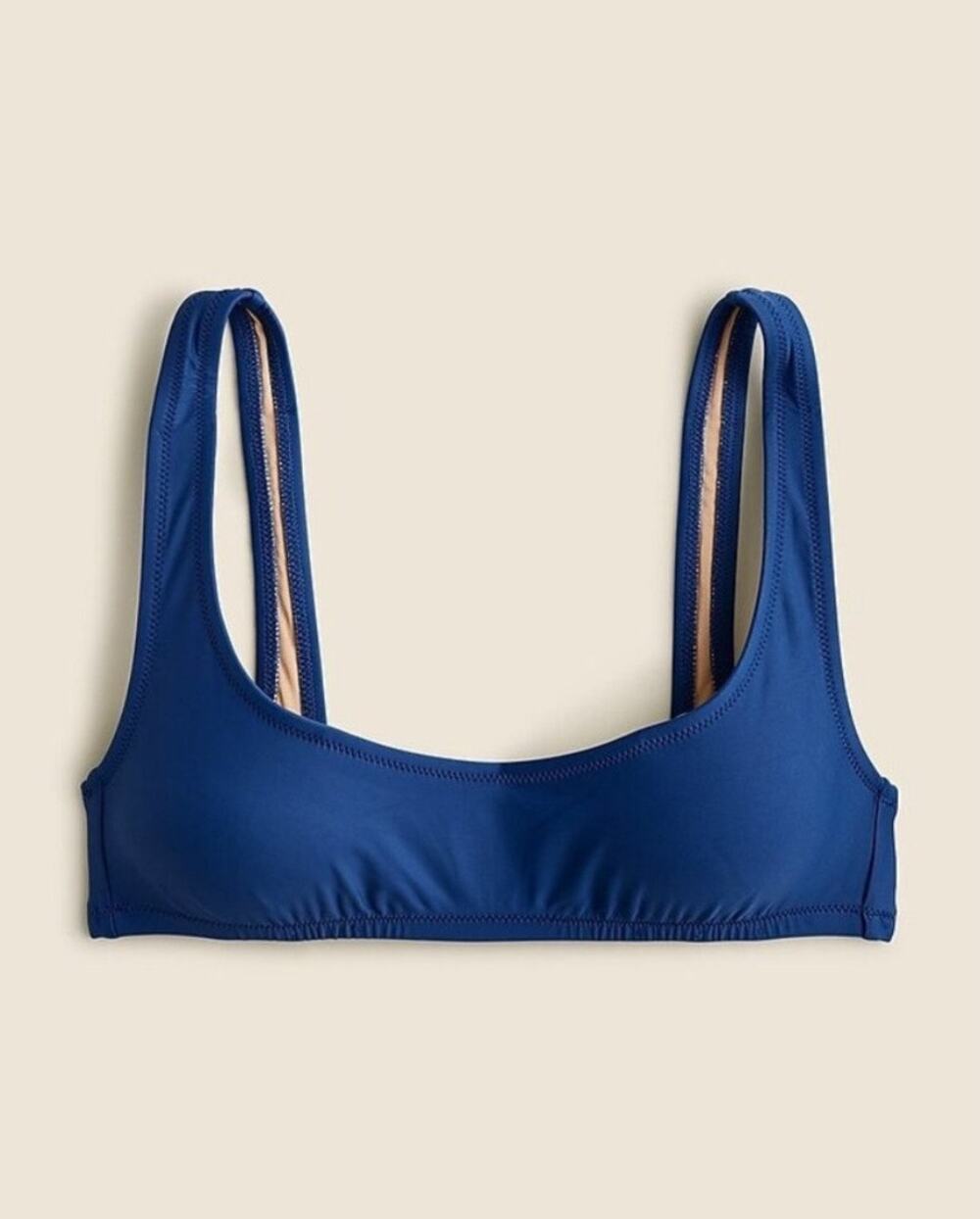 J. Crew Blue Over the Shoulder Scoop Neck Heritage Bikini Top - XS - NWT - BX611